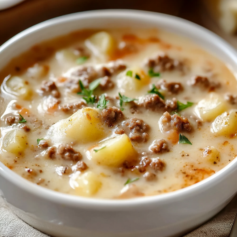 Cheesy Hamburger Potato Soup
