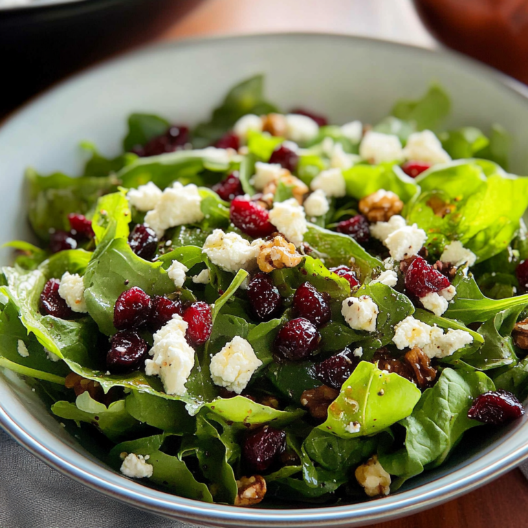 Delightful Festive Mixed Green Salad with Cranberries & Feta