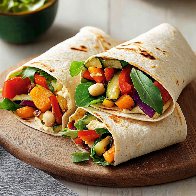 Delicious Roasted Veggie and Hummus Wraps Recipe