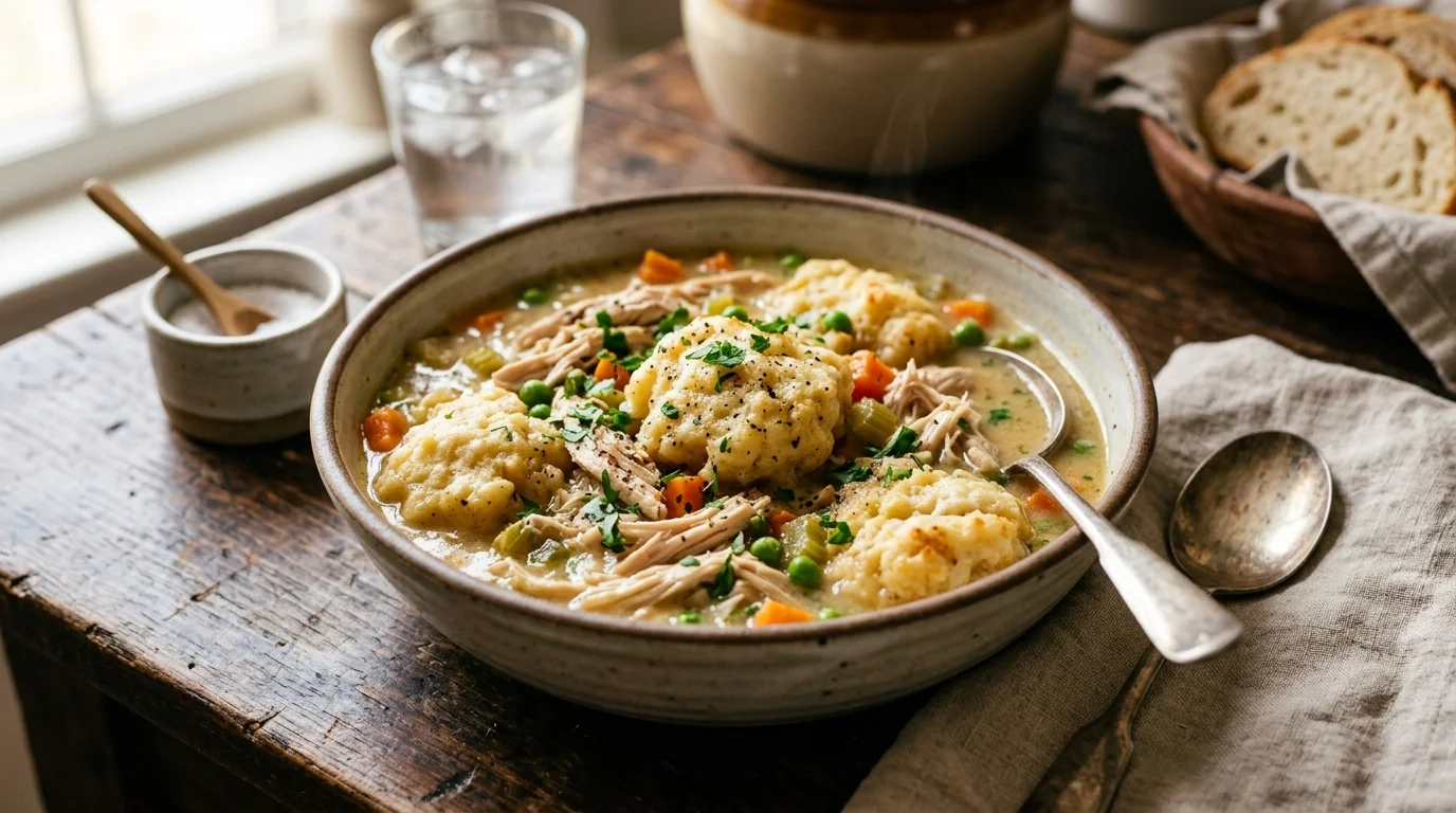Easy Slow Cooker Chicken and Dumplings