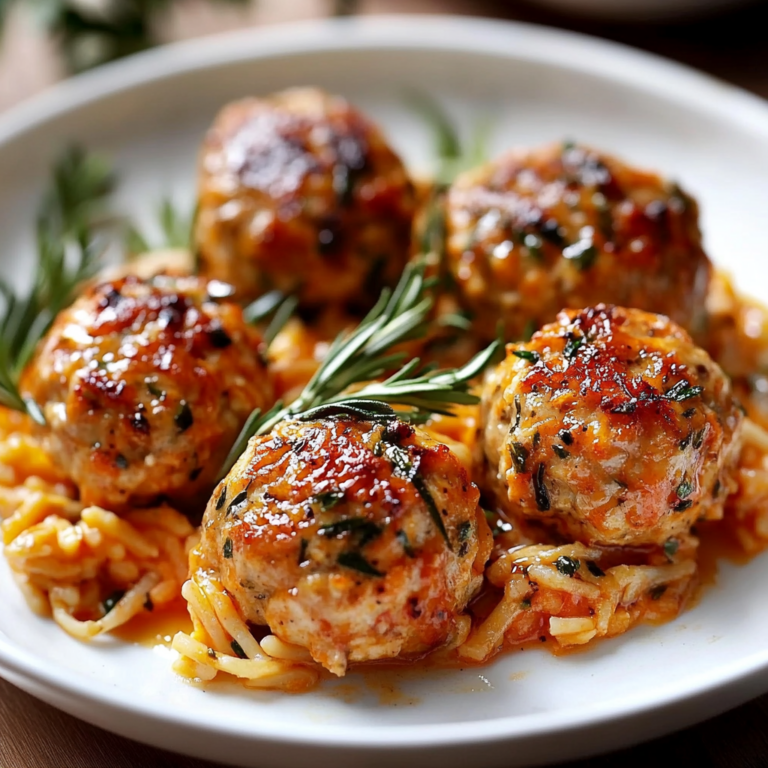 Baked Rosemary Chicken Meatballs with Tomato