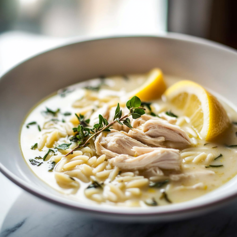 Delicious Creamy Lemon Orzo Chicken Soup Recipe