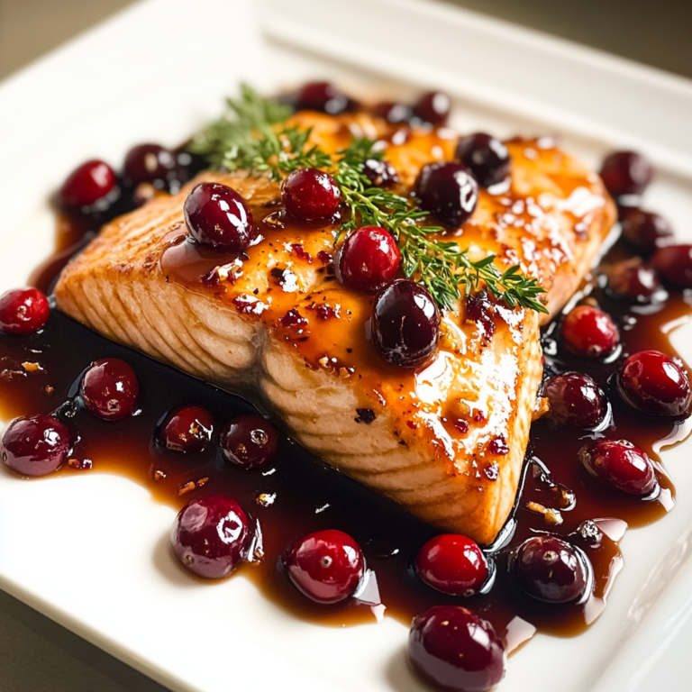 Holiday Glazed Salmon with Cranberries