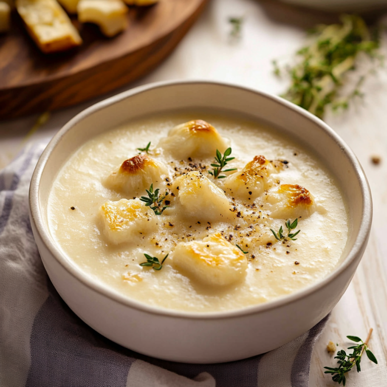 Creamy Roasted Garlic Cheddar Soup Recipe