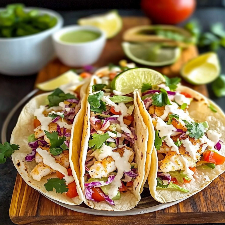 Crunchy Crispy Fish Tacos with Cilantro Lime Slaw Recipe