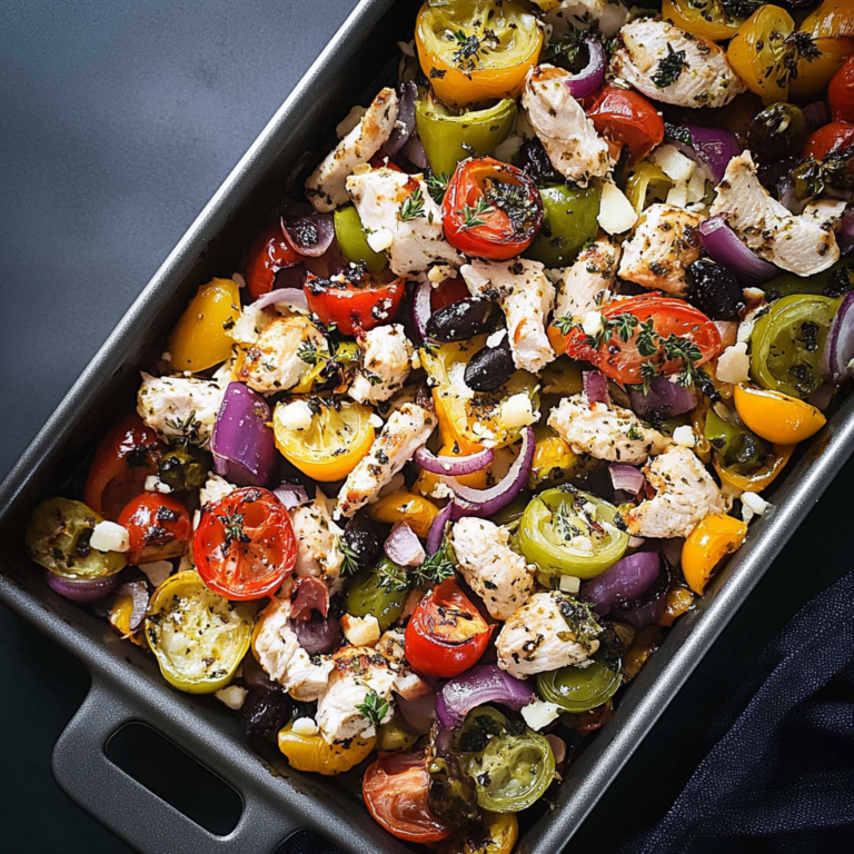 Easy Mediterranean Chicken Sheet Pan Dinner Recipe