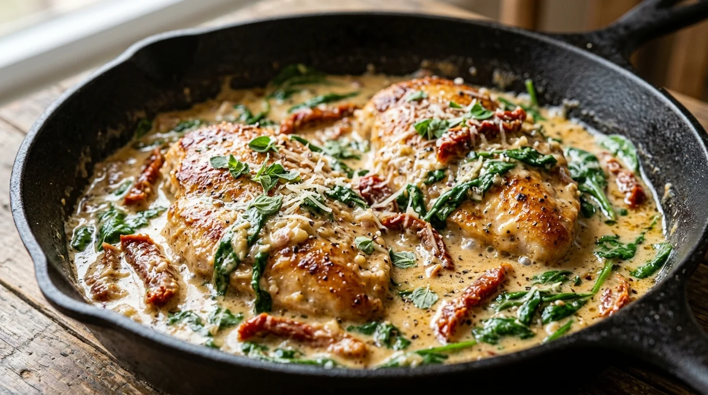 Creamy Garlic Tuscan Chicken in Sun-Dried Tomato Sauce