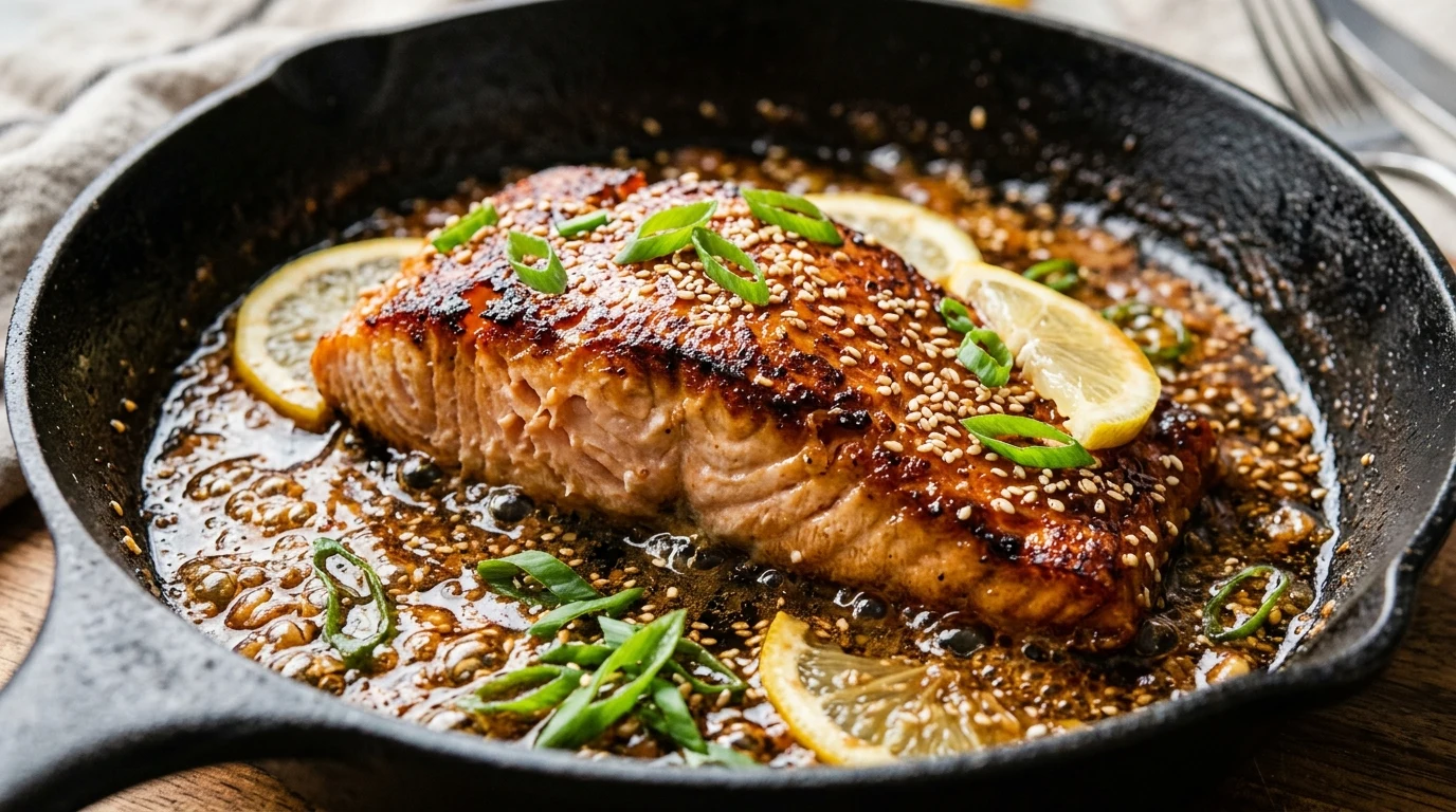 One-Pan Crispy Honey Garlic Butter Salmon