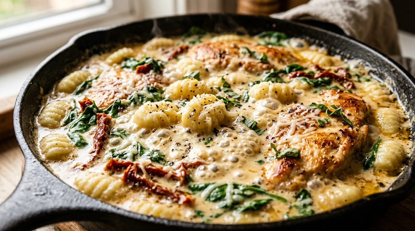 One-Pan Creamy Garlic Parmesan Chicken Gnocchi