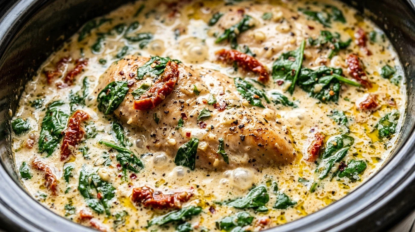 Slow Cooker Tuscan Garlic Chicken